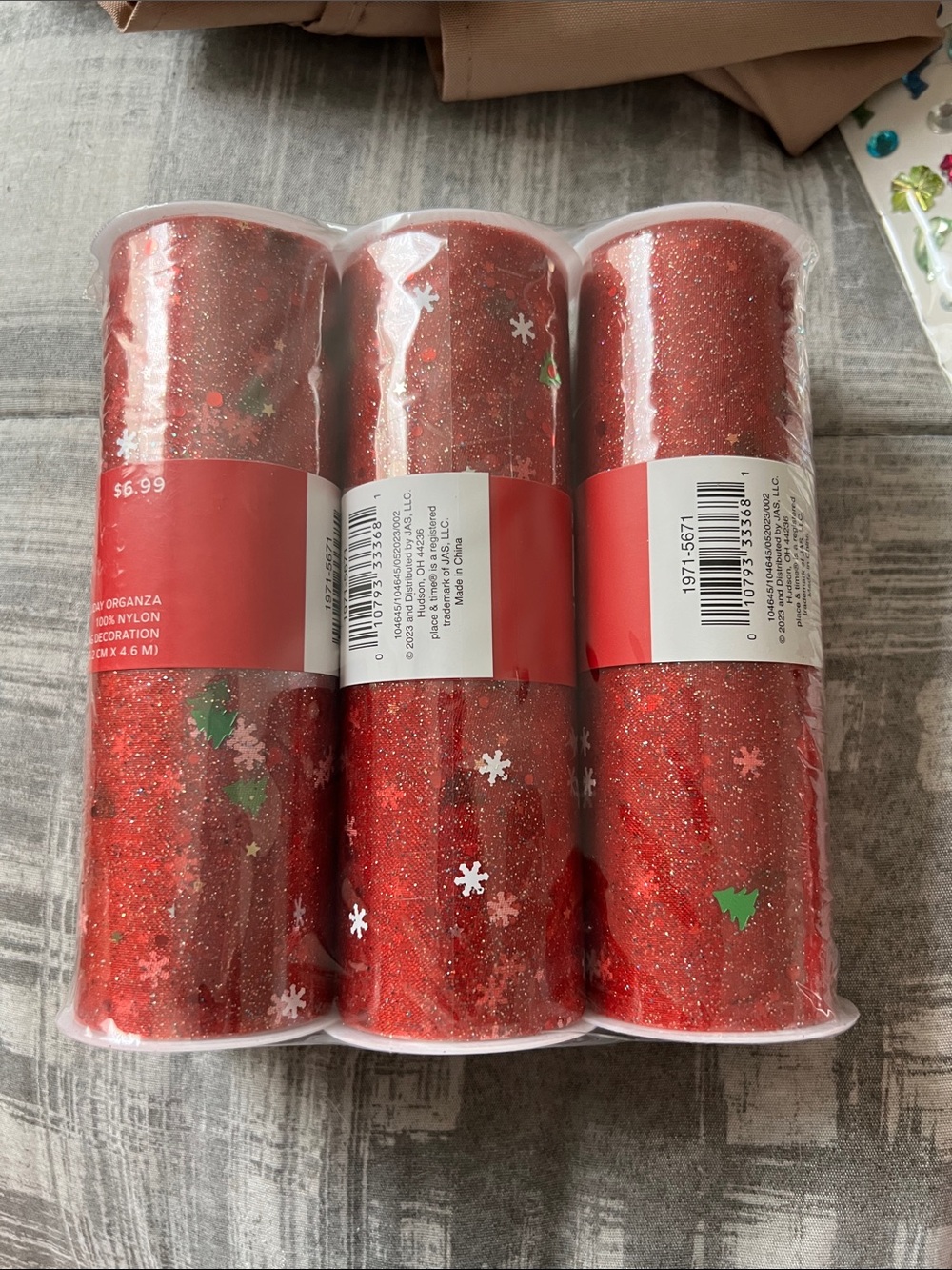 Red holiday duco on organza